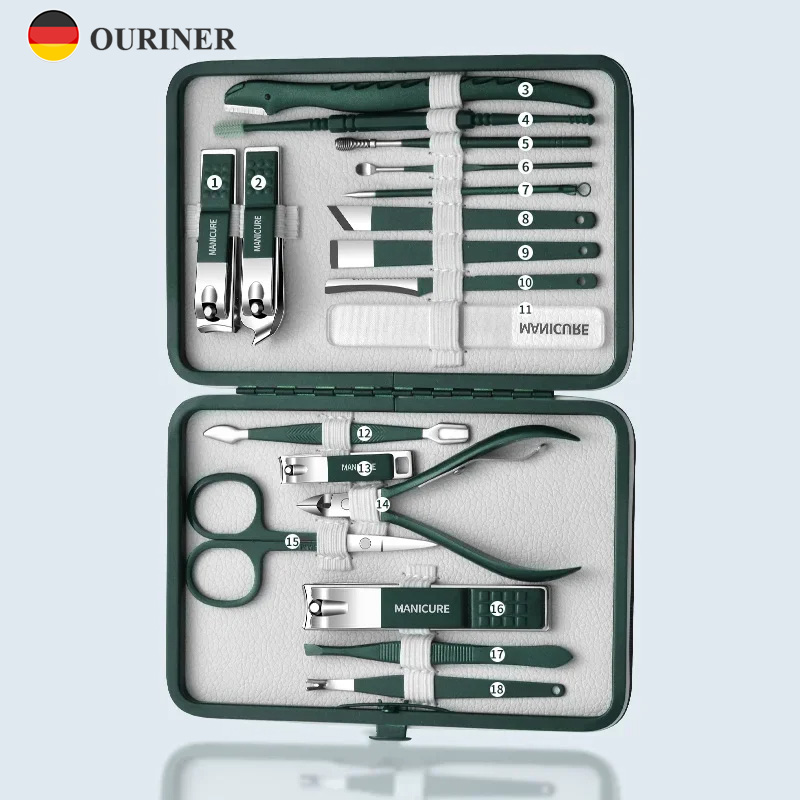 Beauty Makeup Tools Set - Ouriner-Juego de cortaúñas de acero inoxidable
