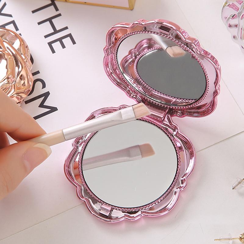 Beauty Rose Makeup - Mini espejo portátil Retro con forma