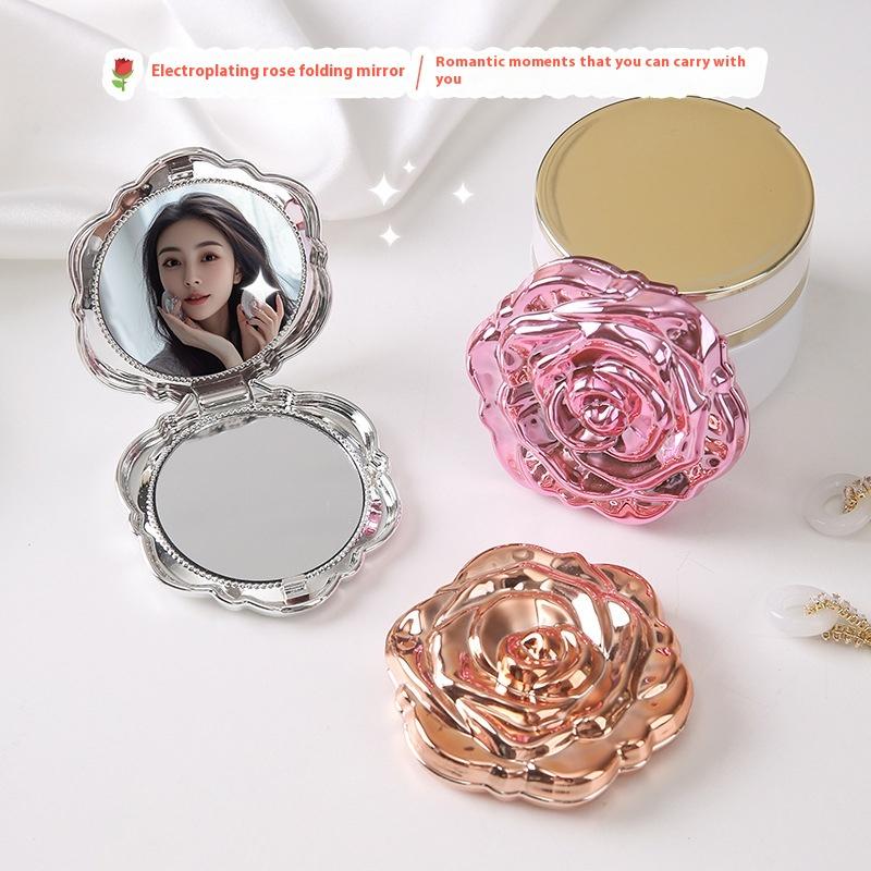 Beauty Rose Makeup - 1 Uds Mini espejo portátil Retro