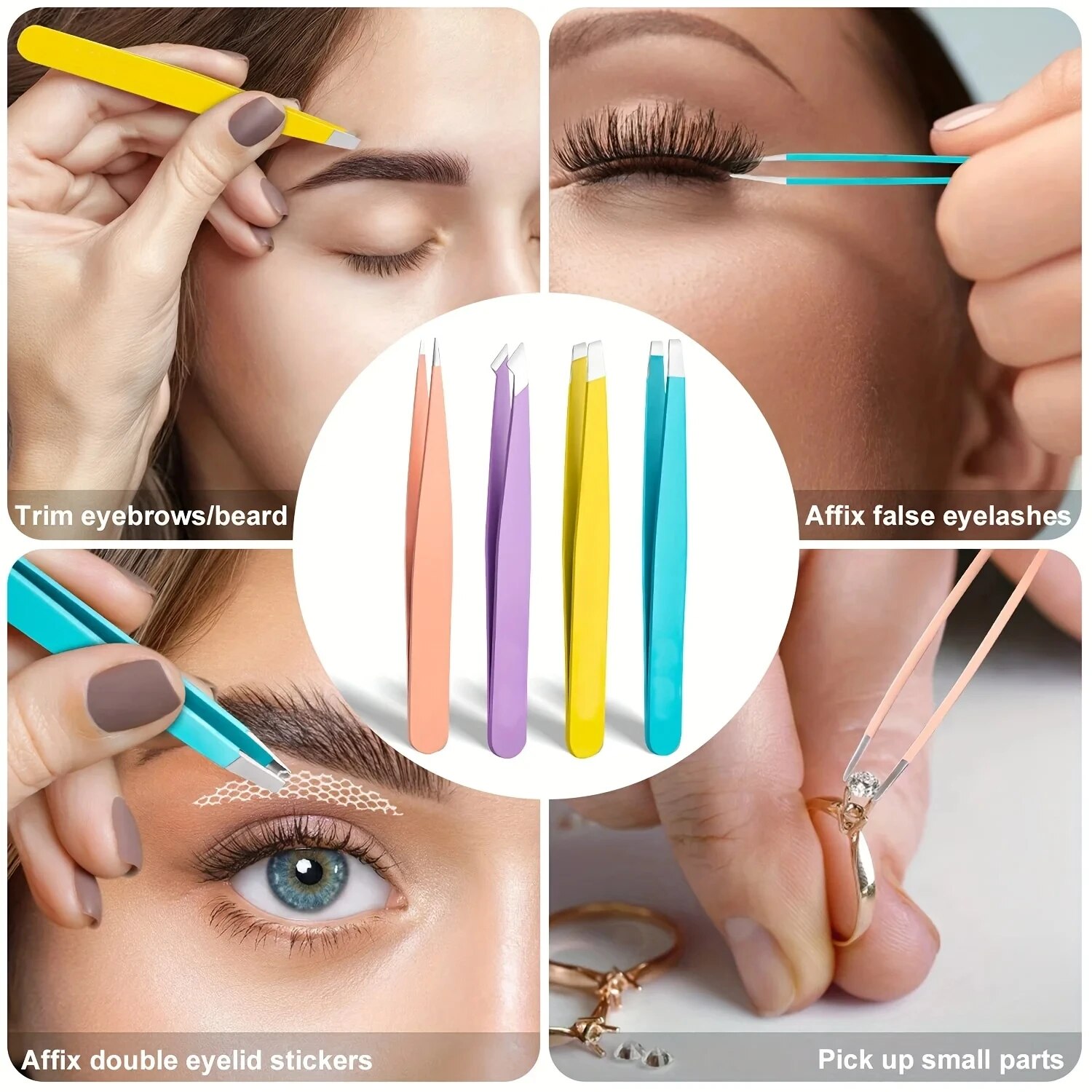 Pinzas de Cejas Coloridas, Her - Beauty Hair Makeup reseña y precio