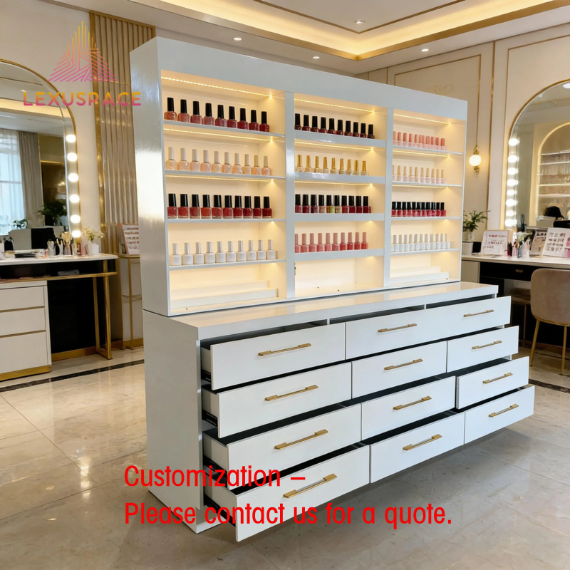 Estante de exhibición de mader - Beauty Hair Makeup reseña y precio