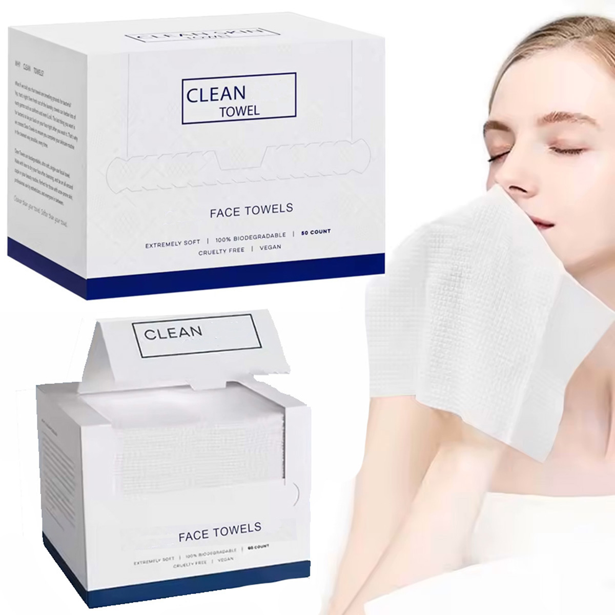 Paquete de 50 Toallitas Facial - Beauty Makeup Vanity reseña y precio